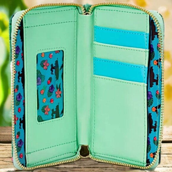 Loungefly Disney Jungle Book Zip Around Wallet Mowgli Baloo Card Purse Kaa NWT - Picture 7 of 8